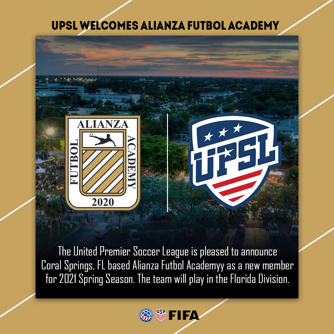 UPSL Announces South Florida Expansion with Alianza Futbol Academy | Azul  City Premier FC