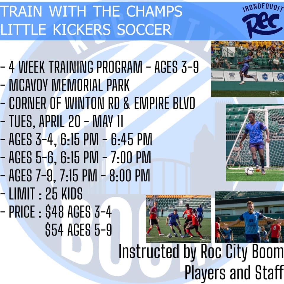 Irondequoit Rec invites the Roc City Boom back this year to run Soccer